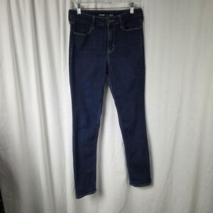 Old Navy Jeans Womens 6 Blue High Rise Straight Dark Wash Denim Stretch